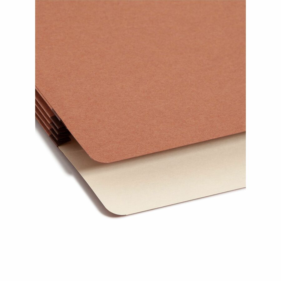 Smead SuperTab Straight Tab Cut Letter Recycled File Pocket - 8 1/2" x 11" - 3 1/2" Expansion - Redrope - Tear Resistant, Reinforced Gusset - 30% Recycled - 25 / Box