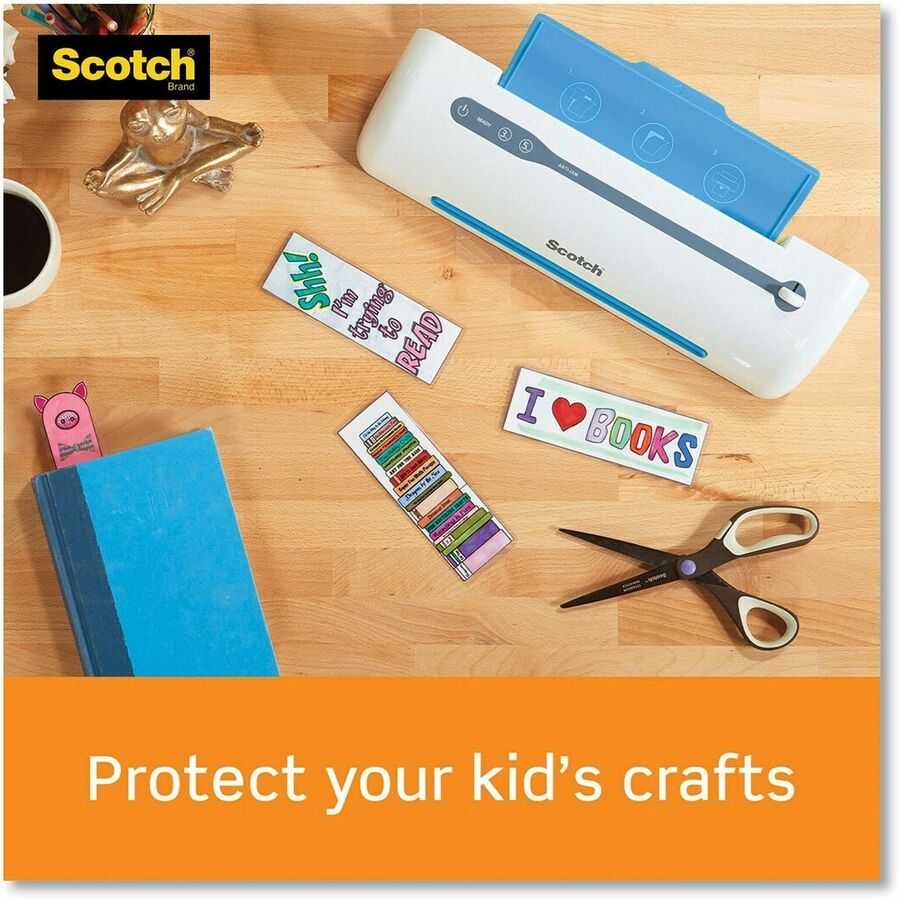 Scotch Thermal Laminating Pouches - Laminating Pouch/Sheet Size: 2.40" Width x 4.20" Length x 5 mil Thickness - Glossy - for Photo, ID Badge, Document, Lists, Card - Double Sided, Photo-safe - Clear - 10 / Pack