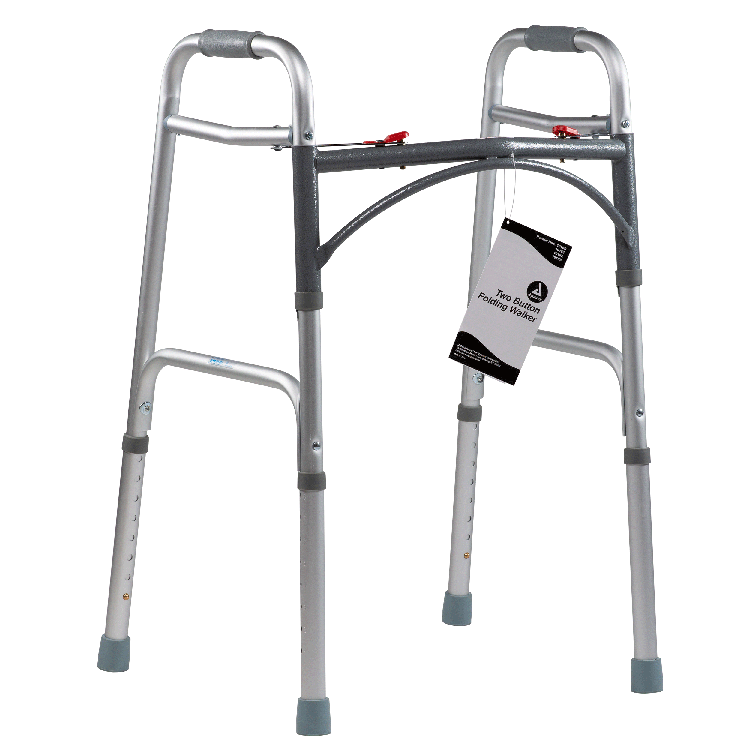 Adult Two Button Folding Walker, 32" - 39", 1pc/box, 4boxs/cs