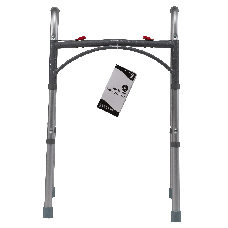 Adult Two Button Folding Walker, 32" - 39", 1pc/box, 4boxs/cs