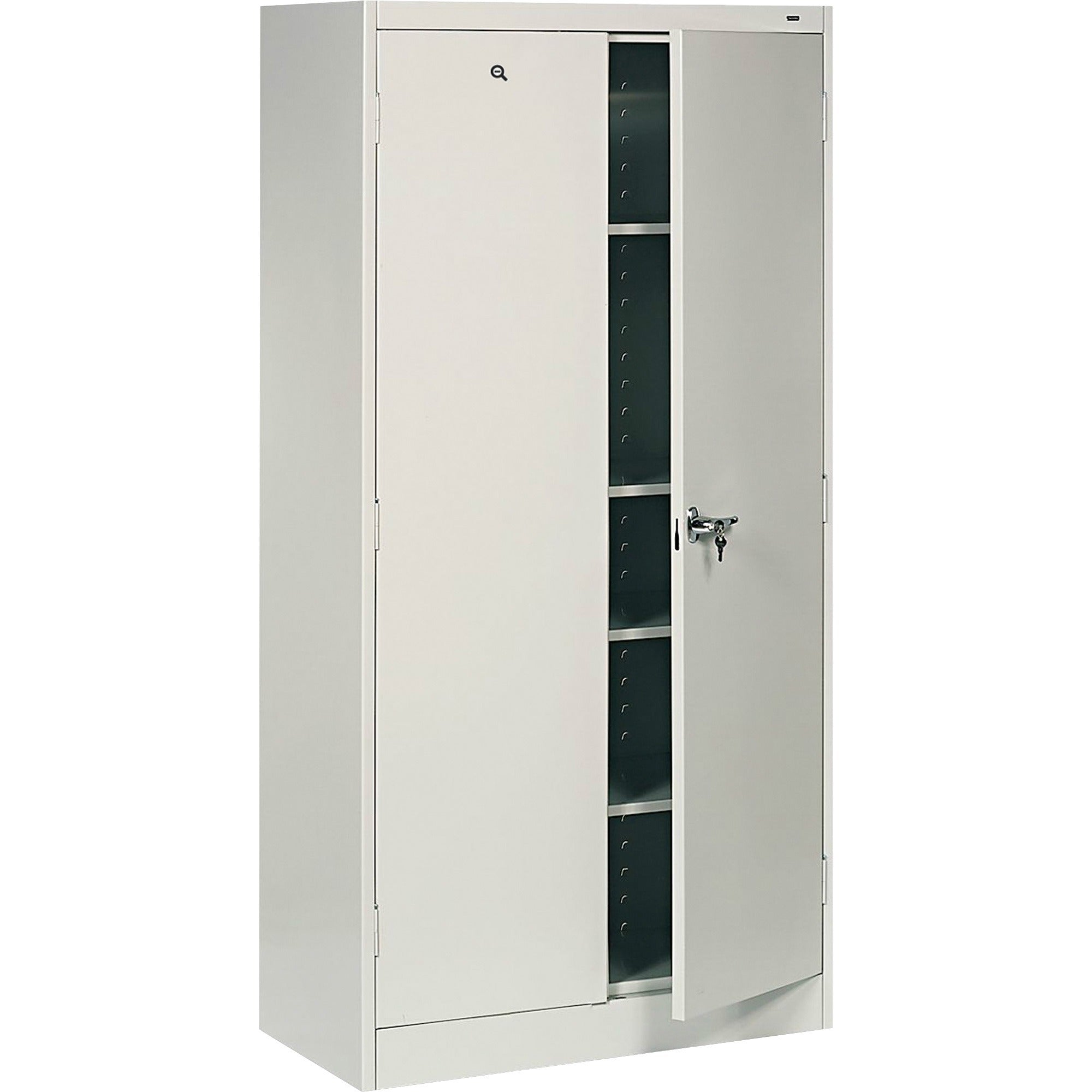 36" Width x 18" Depth x 72" Height - 5 x Shelf(ves) - 2 x Standard Door(s) - Heavy Duty, Adjustable Shelf, Locking Door, Hinged Door, Reinforced, Carrying Handle, Durable - Light Gray - Powder Coated - Steel - Recycled - Assembly Required