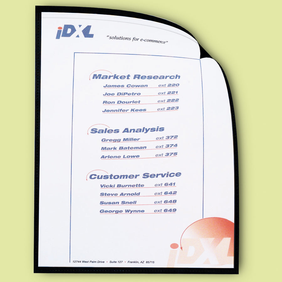 C-Line 8-1/2"x11" Magnetic Cubicle Keepers Pockets - 11" Height x 8.5" Width - Polypropylene - Clear, Black - 2 / Pack