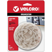 0.59" Length x 0.59" Width x 0.63" Diameter - White - Adhesive Backing - Dispenser Included - For Glass, Metal, Plastic, Wood, Tile, Indoor, Smooth Surface, Outdoor, Home, School, Office - 75 / Pack