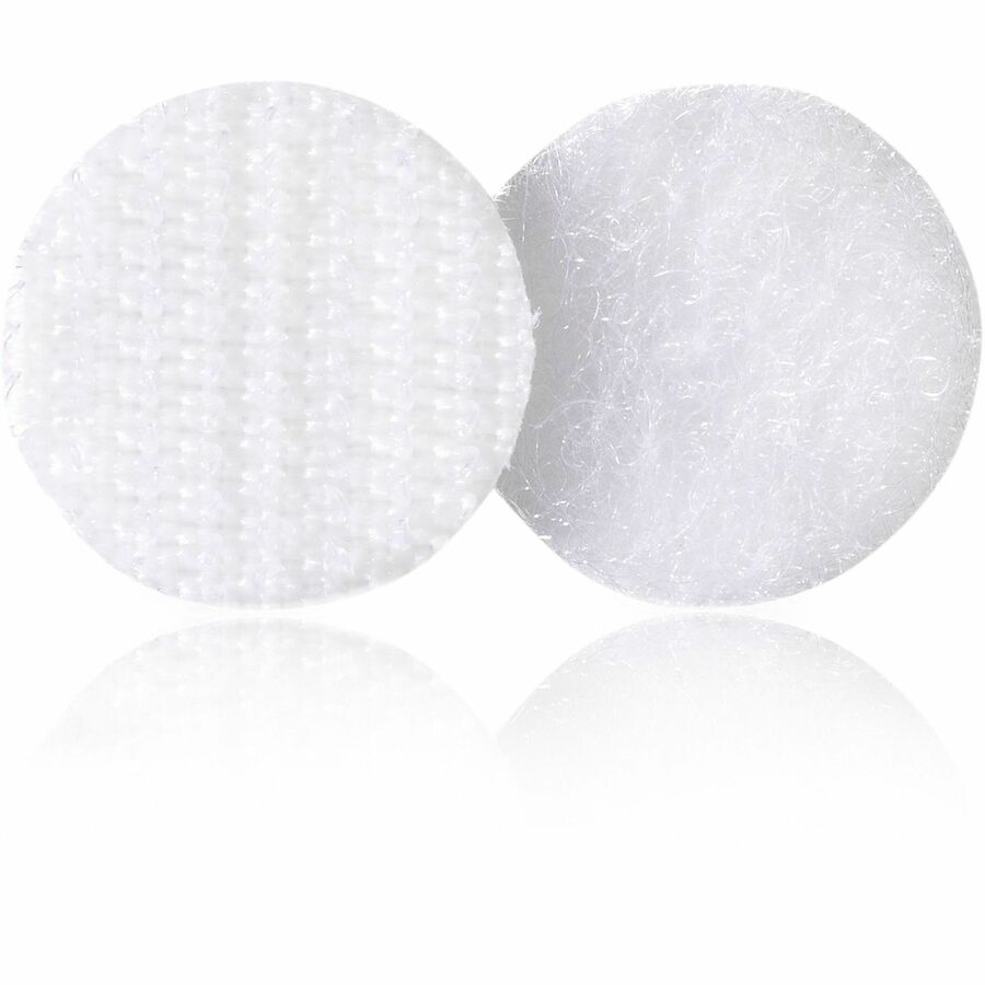 0.59" Length x 0.59" Width x 0.63" Diameter - White - Adhesive Backing - Dispenser Included - For Glass, Metal, Plastic, Wood, Tile, Indoor, Smooth Surface, Outdoor, Home, School, Office - 75 / Pack