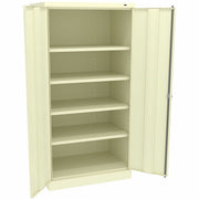 Tennsco Putty Standard Cabinet, 36"W x 24"D x 72"H, 5 Shelves (4 Adjustable), 2 Doors, 1000 lb Capacity, Steel, 1 Each