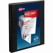 Avery&reg; Nonstick Heavy-Duty View 3 Ring Binder, 0.5" Slant Rings, 1 Black Binder (05233)