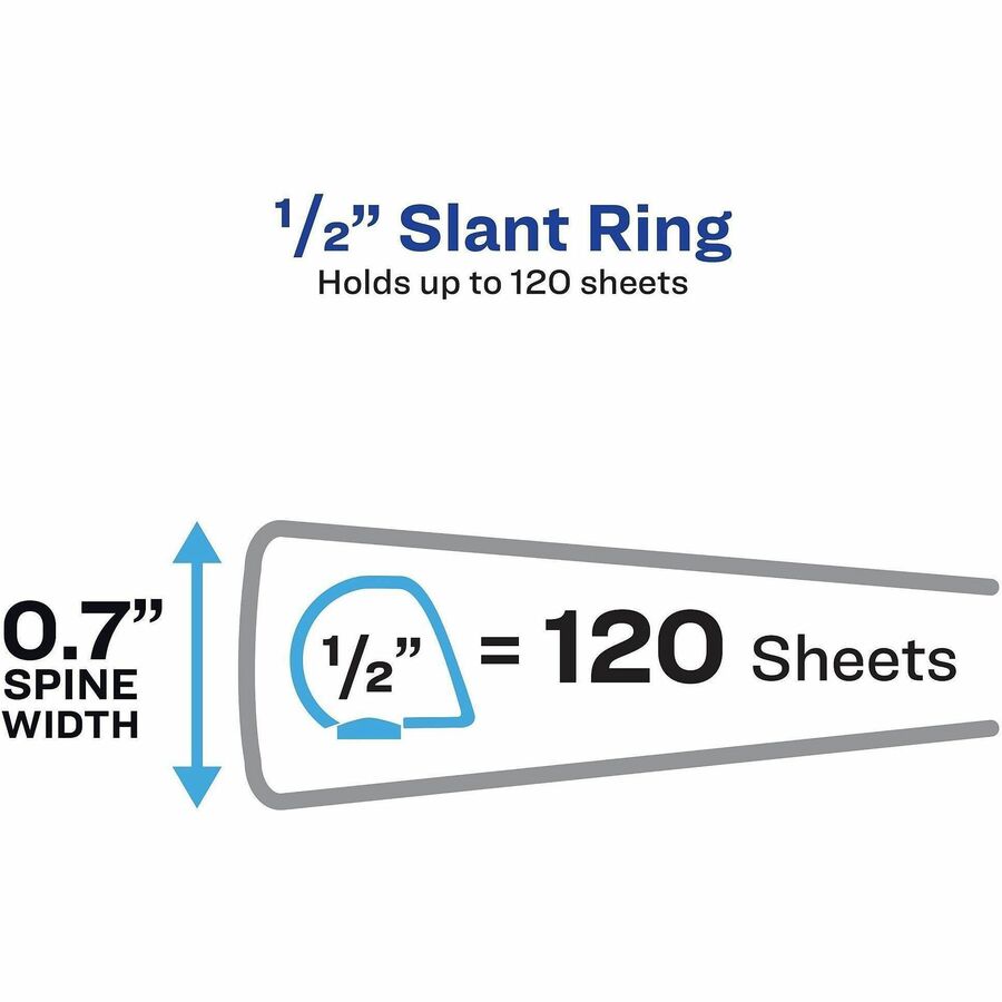 Avery&reg; Nonstick Heavy-Duty View 3 Ring Binder, 0.5" Slant Rings, 1 Black Binder (05233)