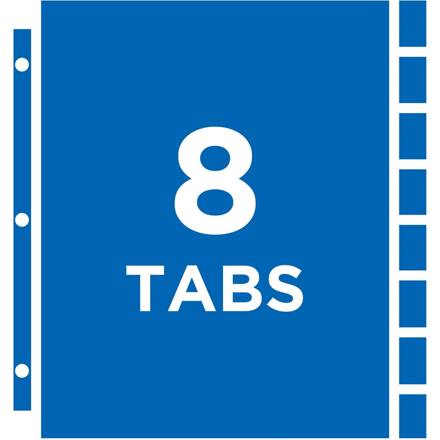 Avery&reg; Tabbed Sheet Protectors - 10 x Sheet Capacity - For Letter 8 1/2" x 11" Sheet - 3 x Holes - Ring Binder - Top Loading - Clear - Polypropylene - 8 / Set