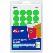 3/4" Diameter - Removable Adhesive - Round - Laser - Matte - Neon Green - Paper - 24 / Sheet - 42 Total Sheets - 1008 Total Label(s) - 1 Pack