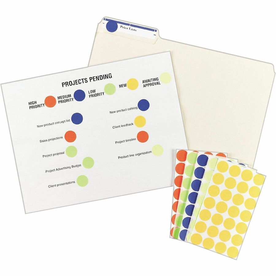 Avery&reg; Color-Coding Labels - 3/4" Diameter - Removable Adhesive - Round - Laser, Inkjet - Matte - Red - Paper - 24 / Sheet - 42 Total Sheets - 1008 Total Label(s) - 1 Pack