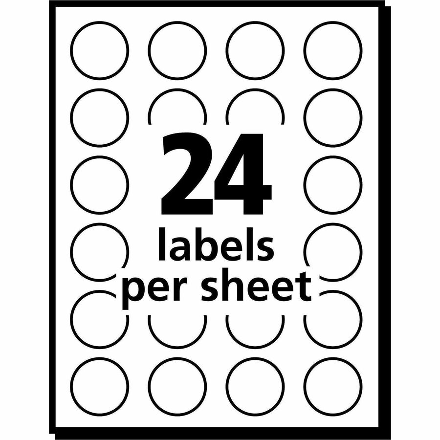 Avery 3/4" Round Removable Color Coding Labels, Orange, 24 Labels/Sheet, 42 Sheets, 1008 Labels/Pack, Laser/Inkjet Printable, Paper, Matte Finish