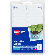 1/2" Height x 1 3/4" Width - Removable Adhesive - Rectangle - Laser, Inkjet - White - Paper - 20 / Sheet - 42 Total Sheets - 840 Total Label(s)