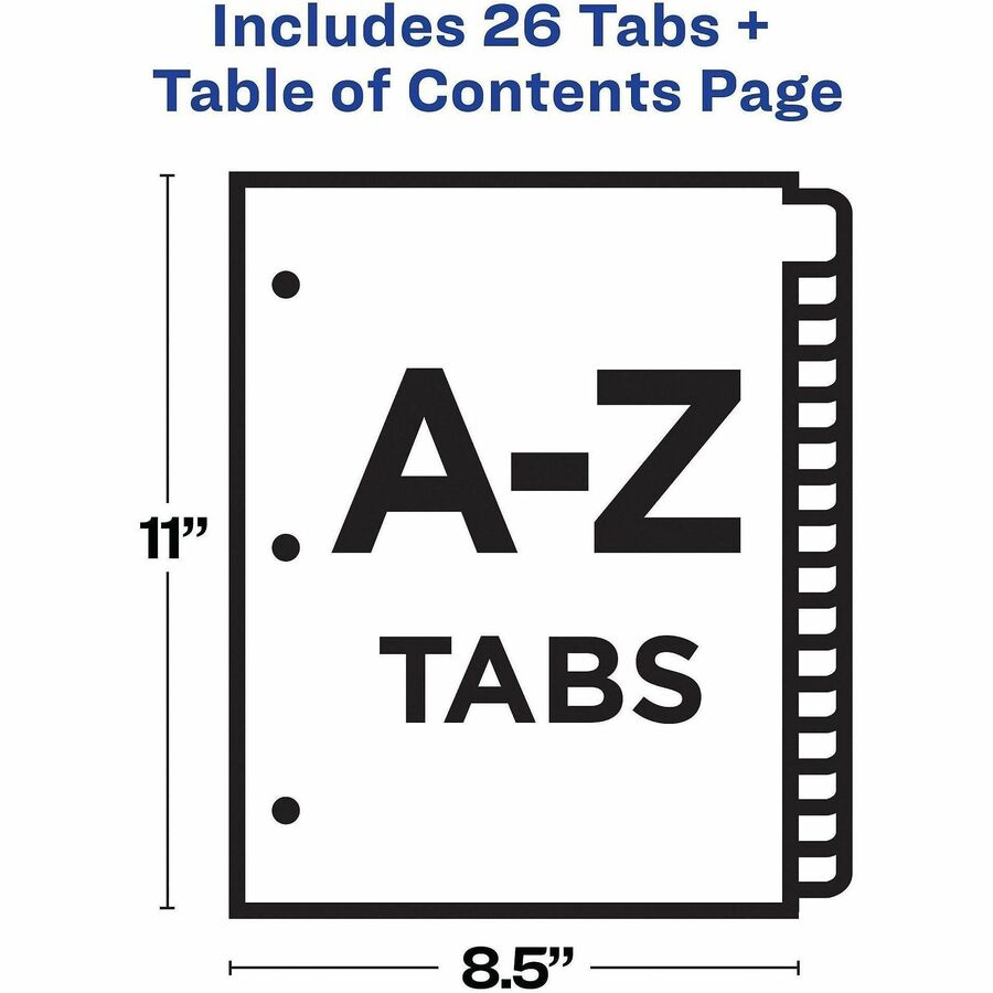 Avery A-Z Dividers, 26 Tabs, Ready Index, Multicolor Tabs (11125)