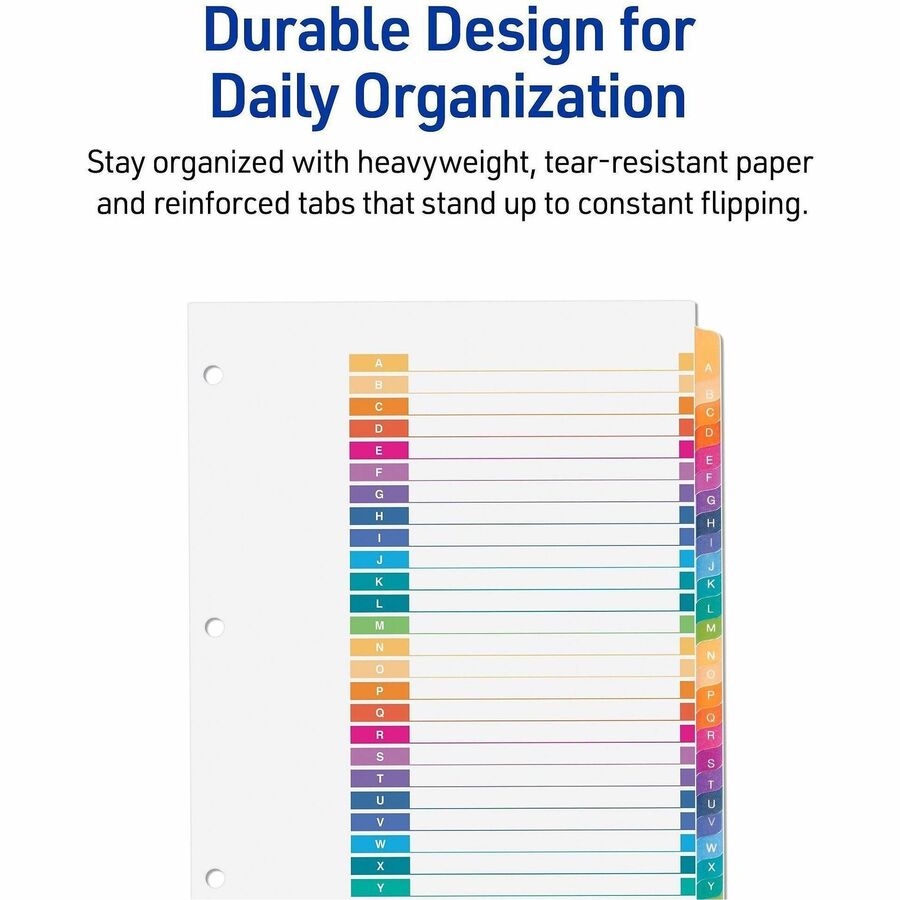 Avery A-Z Dividers, 26 Tabs, Ready Index, Multicolor Tabs (11125)