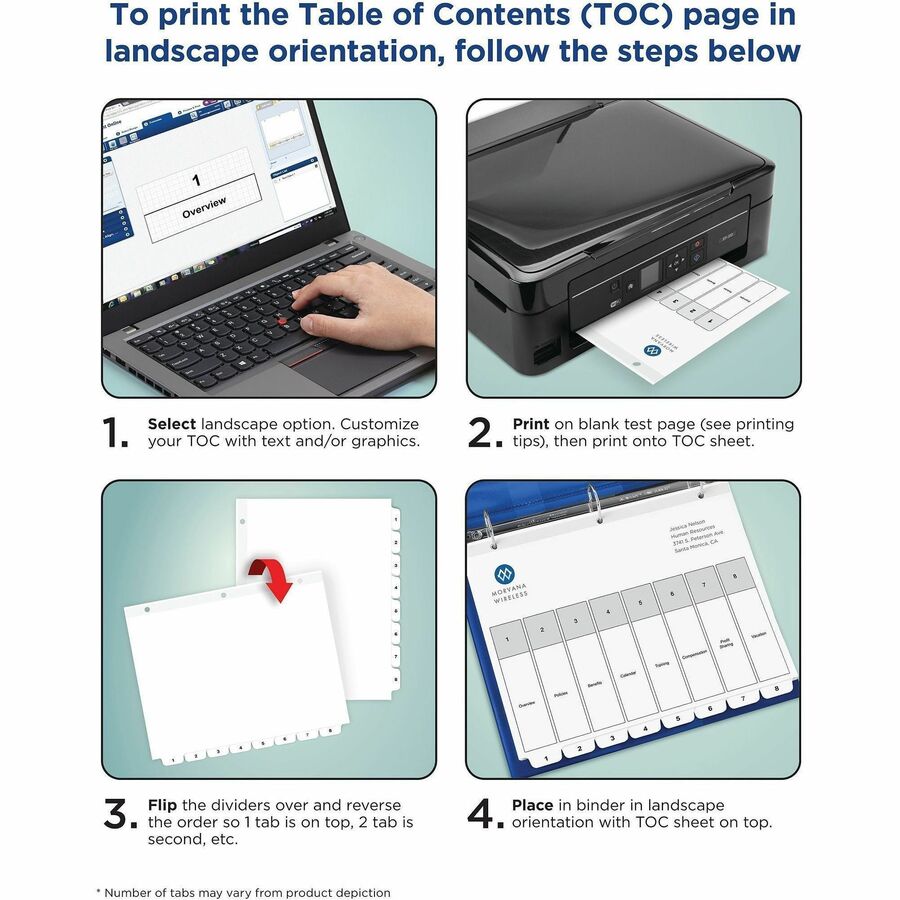 Avery Binder Dividers, 8 Tabs, Ready Index (11132)