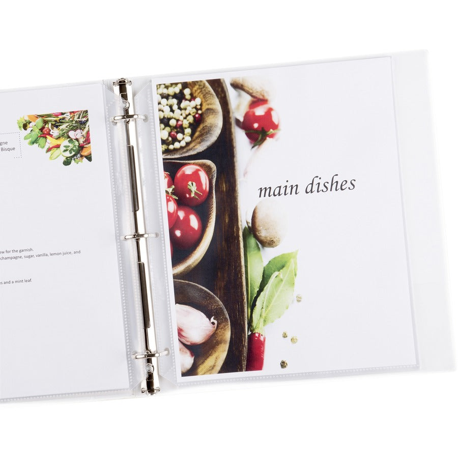 Sheet Capacity - For Letter 8 1/2" x 11" Sheet - 3 x Holes - Ring Binder - Top Loading - Diamond Clear - Polypropylene - 50 / Box