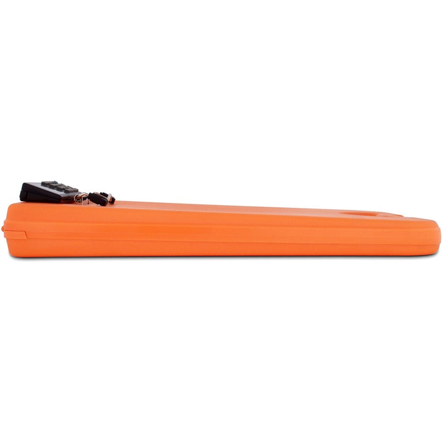 0.50" Clip Capacity - Storage for Stationary - Bottom Opening - 10" x 16" Sheet Size - Polypropylene - Tangerine - 1 Each