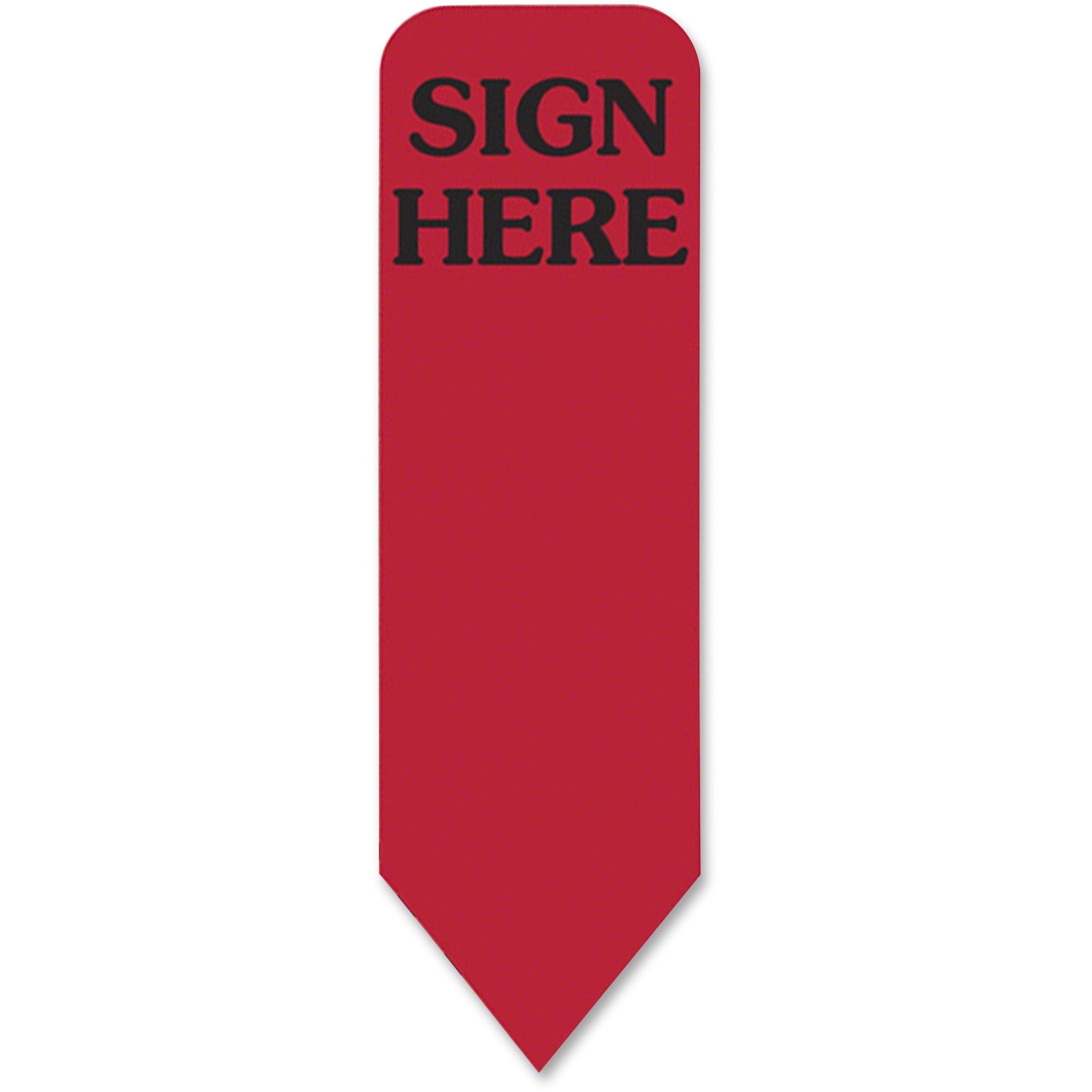 720 - 1 7/8" Flag/Note Width x 9/16" Flag/Note Length - Arrow - SIGN HERE - Red - Removable - 120/Roll - 6 / Box