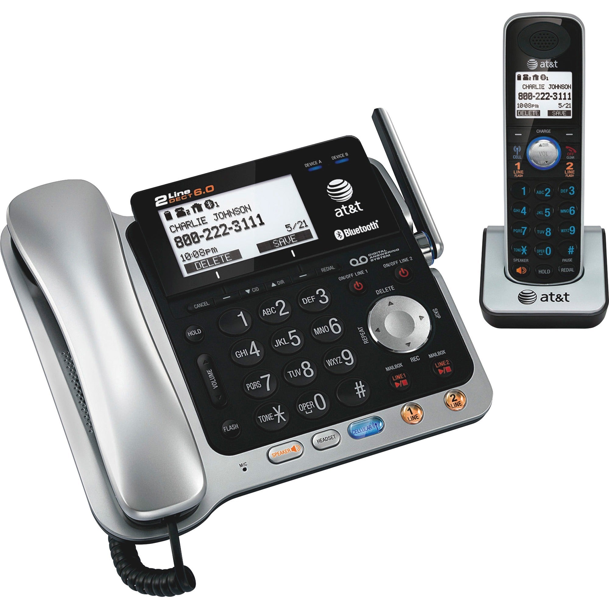 2 x Phone Line - Answering Machine - Backlight