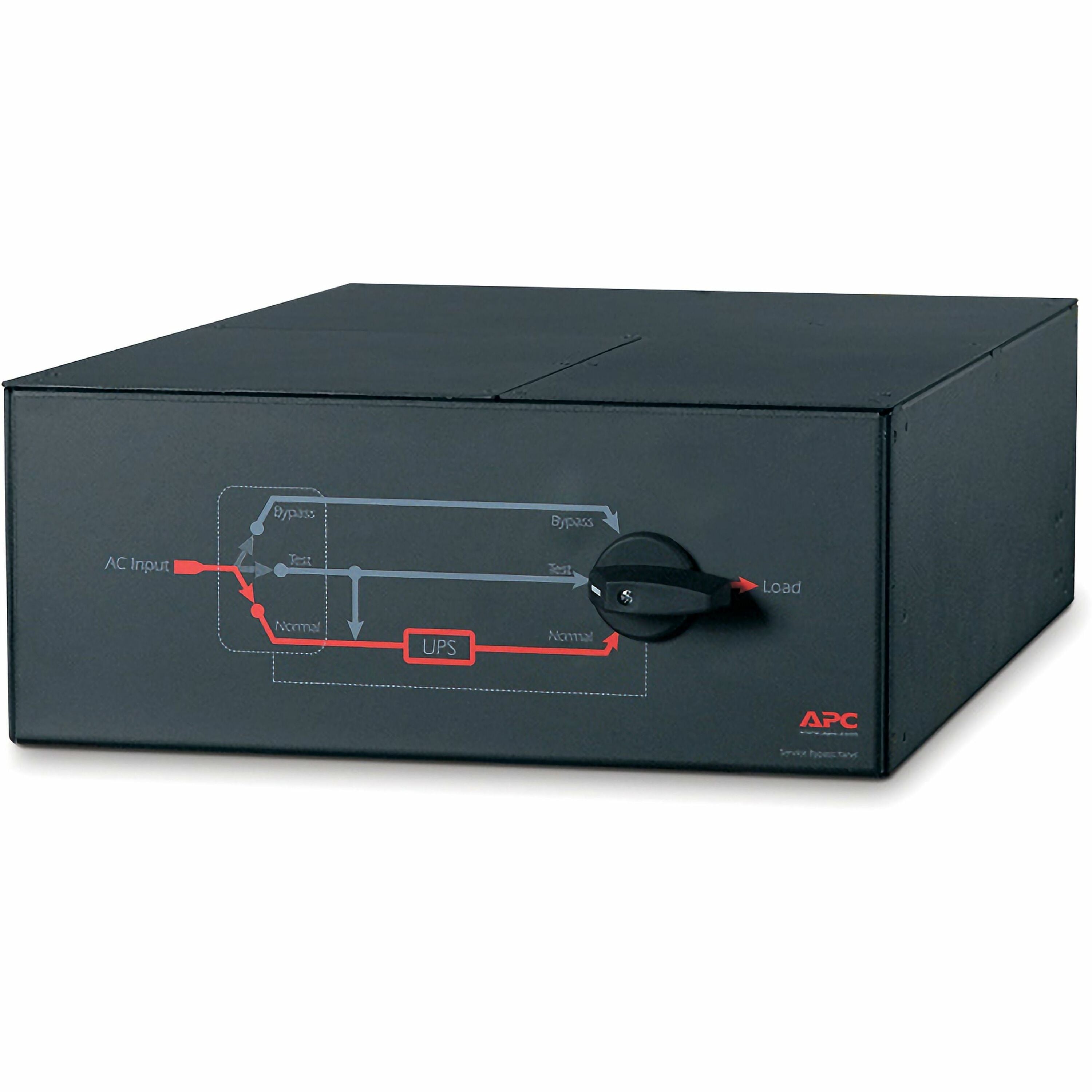 APC by Schneider Electric 19" Rack Mountable 100A Maintenance Bypass Panel - 3 x NEMA L6-20R, 3 x NEMA L6-30R - 20 kW - 200 V AC, 208 V AC - 100 A, 100 A, 100 A