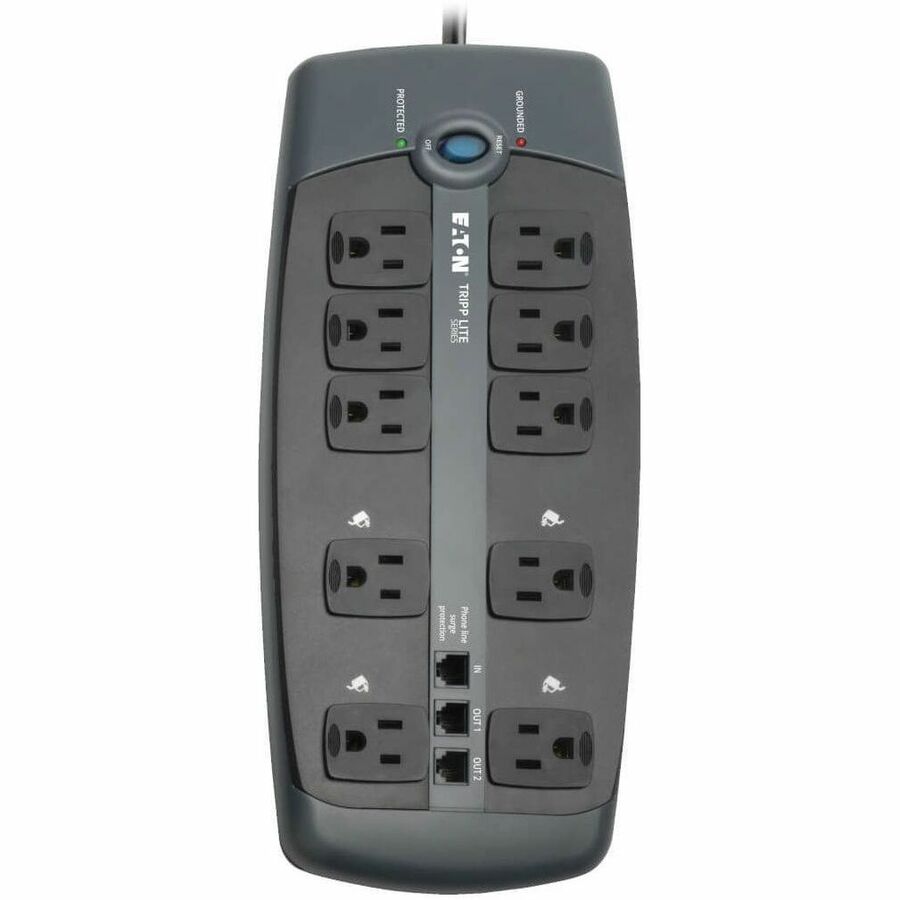 Silver - NEMA 5-15P - 10 x NEMA 5-15R - 1800 VA - 2395 J - 120 V AC Input - 120 V AC Output - Fax/Modem/Phone - 8 ft