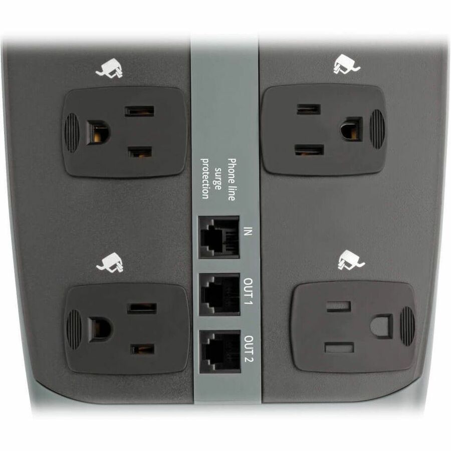 Silver - NEMA 5-15P - 10 x NEMA 5-15R - 1800 VA - 2395 J - 120 V AC Input - 120 V AC Output - Fax/Modem/Phone - 8 ft