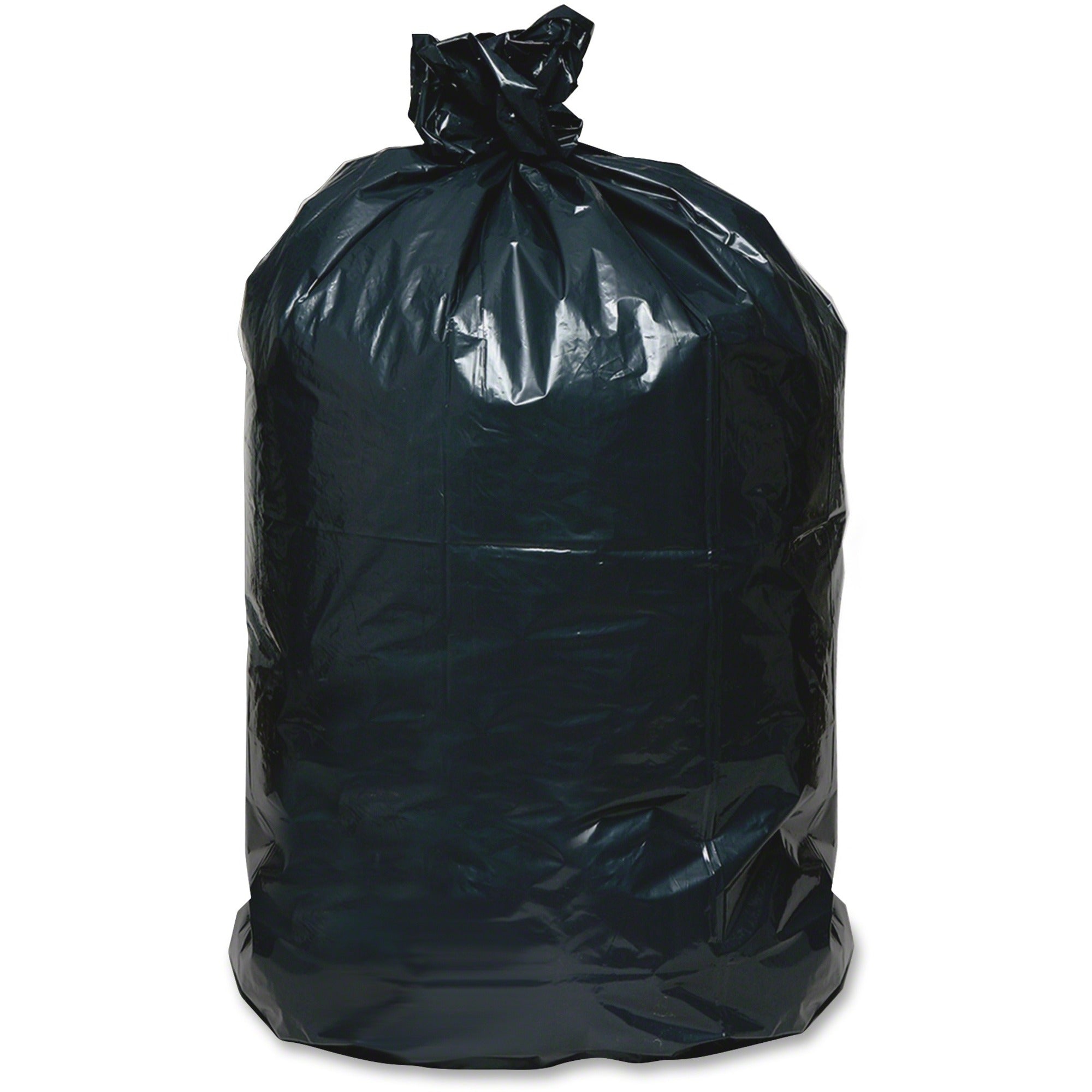 Berry Reclaim Heavy-Duty Recycled Can Liners - Extra Large Size - 56 gal Capacity - 48" Length x 43" Width x 1.25 mil (32 Micron) Thickness - Black - Plastic - Can - Recycled - 100 / Carton