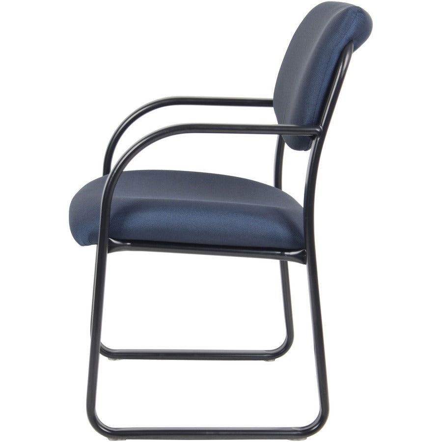 Boss Guest Chair - Blue Seat Color - Fabric Seat Material - Black Frame Color - Metal Frame Material - Sled Base - 1 Each