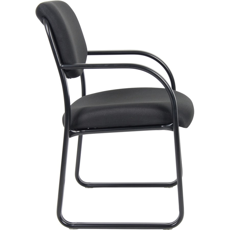 Boss Guest Chair - Black Seat Color - Fabric Seat Material - Black Frame Color - Metal Frame Material - Sled Base - 1 Each