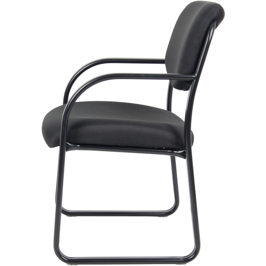 Boss Guest Chair - Black Seat Color - Fabric Seat Material - Black Frame Color - Metal Frame Material - Sled Base - 1 Each