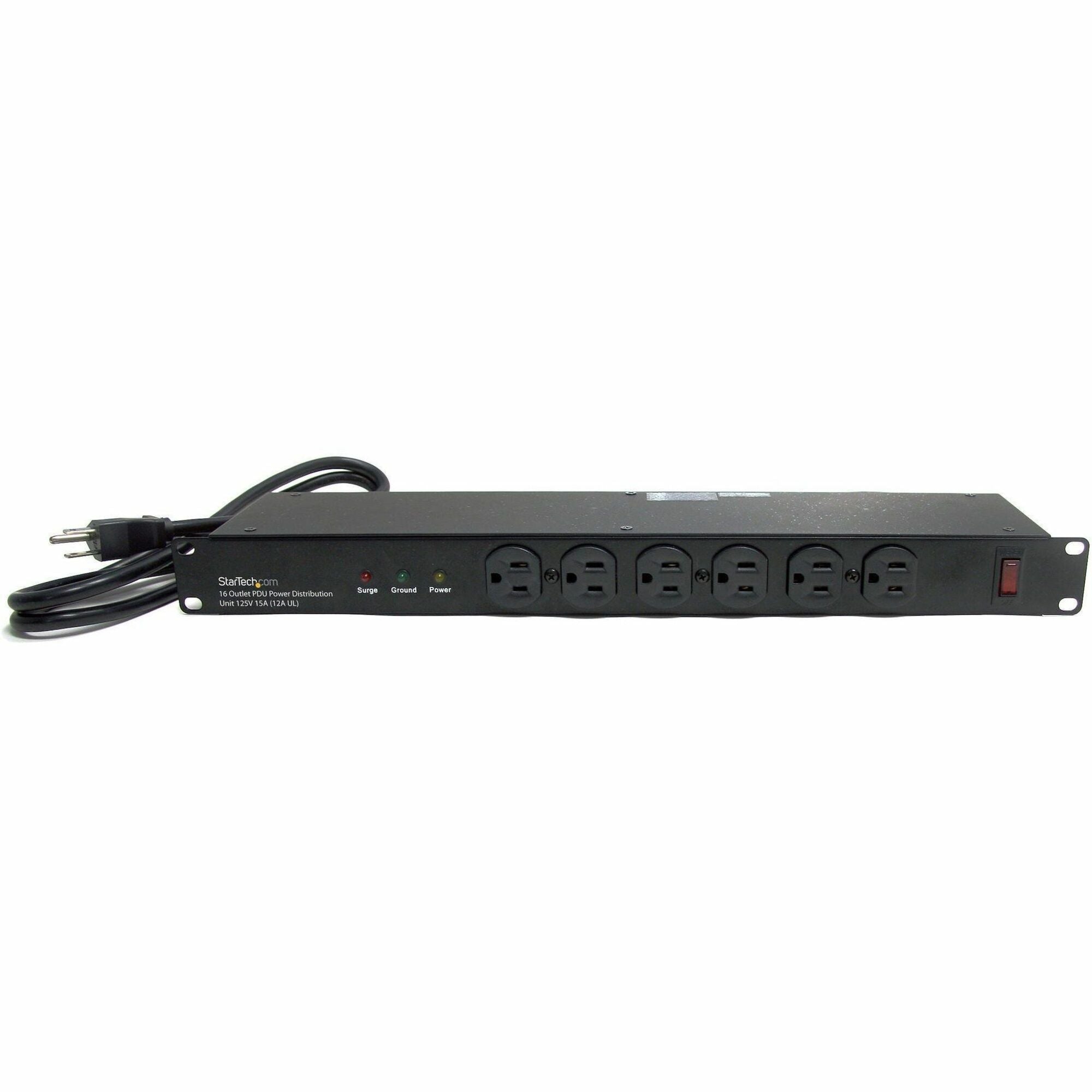 StarTech.com Rackmount PDU with 16 Outlets and SurgeProtection - 1U