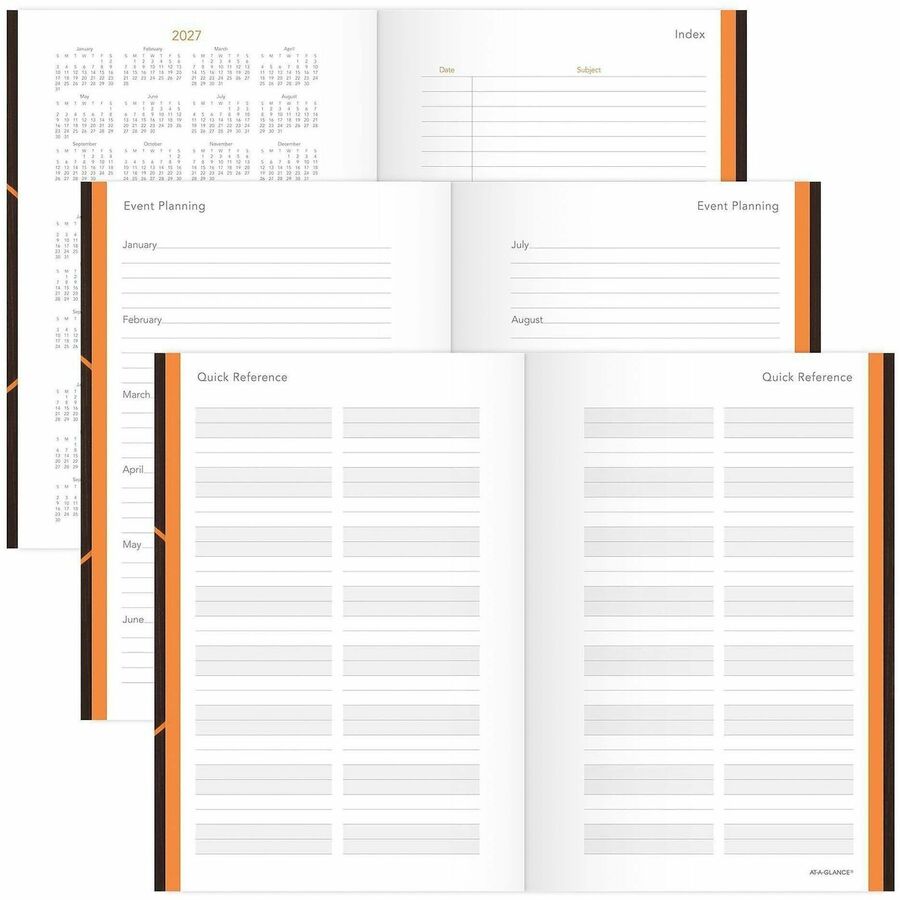 Small - Julian Dates - Daily - 1 Year - January 2026 to December 2026 - 1 Day Single Page Layout - 6" x 9" Sheet Size - White Sheet - Case Bound - Gray - Paper - Pocket - 1 Each