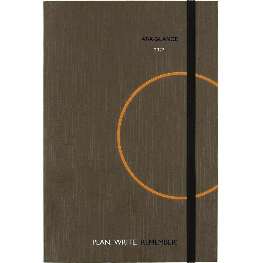 Small - Julian Dates - Daily - 1 Year - January 2026 to December 2026 - 1 Day Single Page Layout - 6" x 9" Sheet Size - White Sheet - Case Bound - Gray - Paper - Pocket - 1 Each