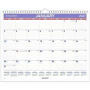 At-A-Glance Wall Calendar, Medium, Monthly, 12 Months (Jan-Dec 2026), 1 Week Single Page Layout, 15" x 12", White Sheets, 2" x 1.75" Blocks, Wire Bound, Hanging Loop, 1 Each