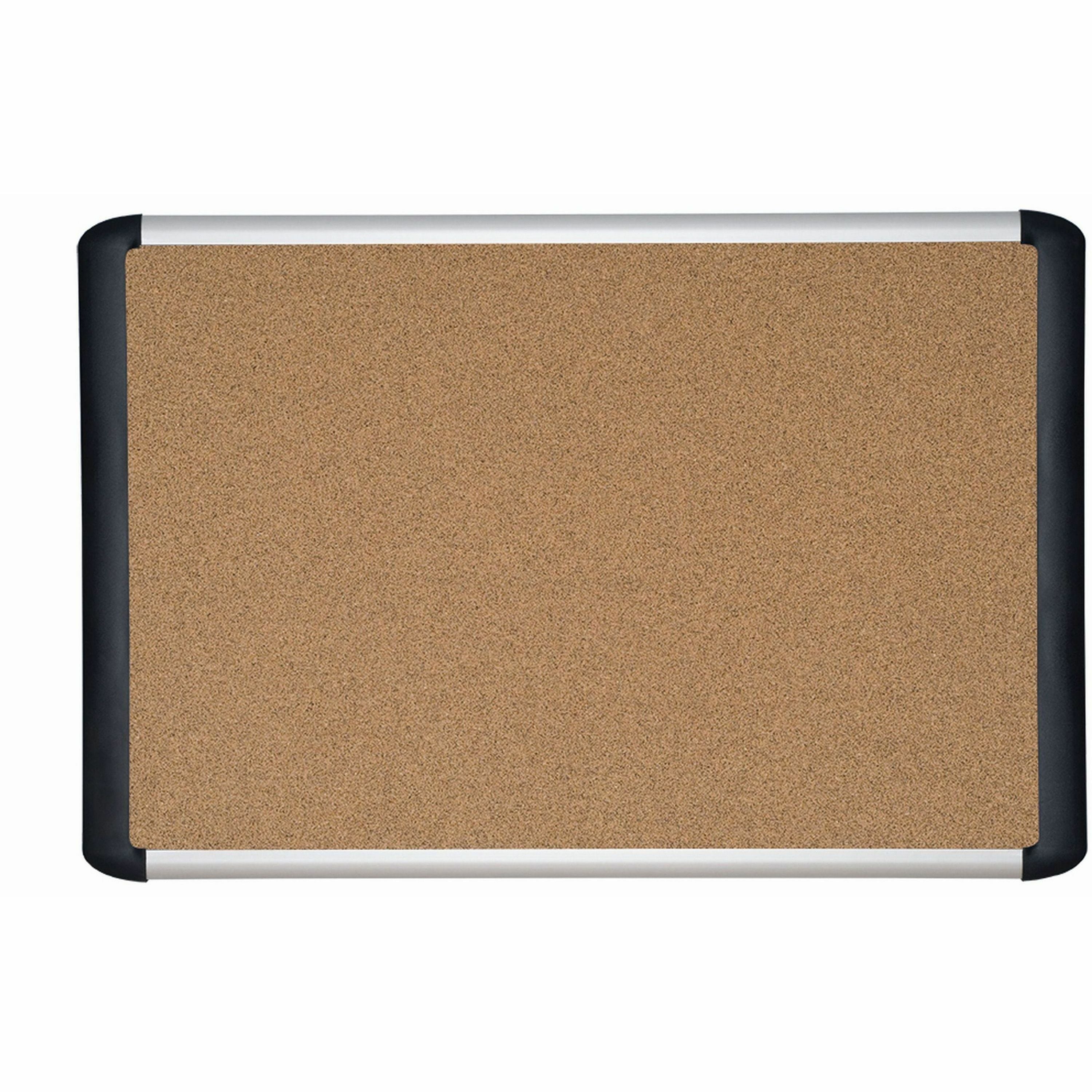 48" Board Height x 72" Board Width - Cork Cork Surface - Self-healing - Aluminum Frame - 1 Each
