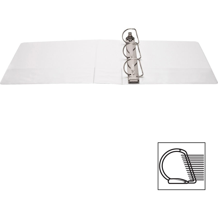 Business Source Basic D-Ring White View Binders - 3" Binder Capacity - Letter - 8 1/2" x 11" Sheet Size - Fastener(s): D-Ring - Polypropylene - White - 1.70 lb - Clear Overlay - 1 Each