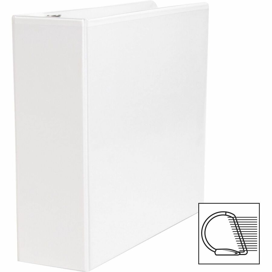 Business Source Basic D-Ring White View Binders - 3" Binder Capacity - Letter - 8 1/2" x 11" Sheet Size - Fastener(s): D-Ring - Polypropylene - White - 1.70 lb - Clear Overlay - 1 Each