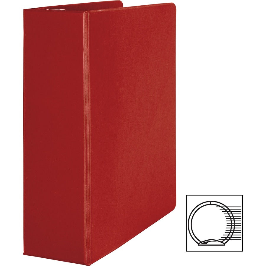 Business Source Basic Round Ring Binders - 3" Binder Capacity - Letter - 8 1/2" x 11" Sheet Size - Fastener(s): Round Ring - Vinyl - Red - 1.68 lb - 1 Each