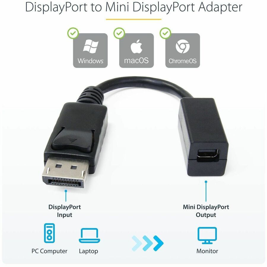 StarTech.com 6in DisplayPort to Mini DisplayPort Cable Adapter
