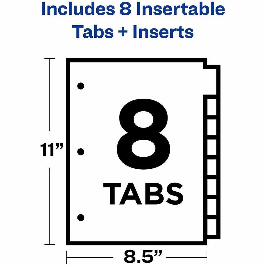 Avery Big Tab Insertable Dividers, 8-Tab Set, 1 Set (11124)