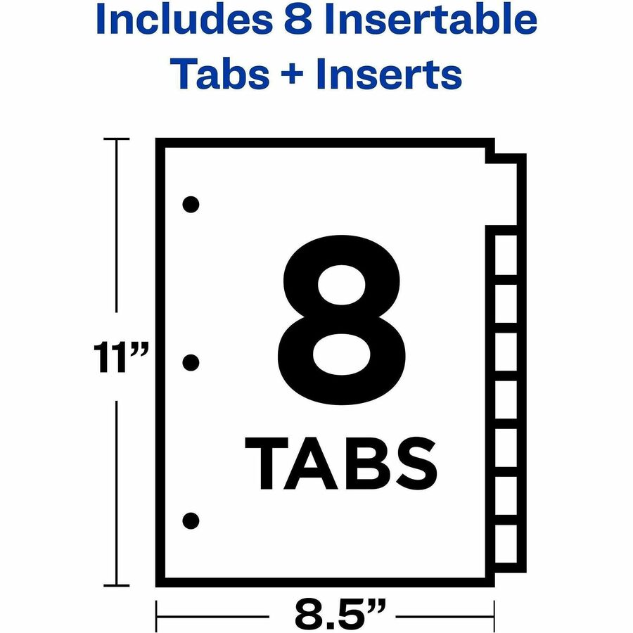Avery Big Tab Insertable Dividers, 8-Tab Set, 1 Set (11124)