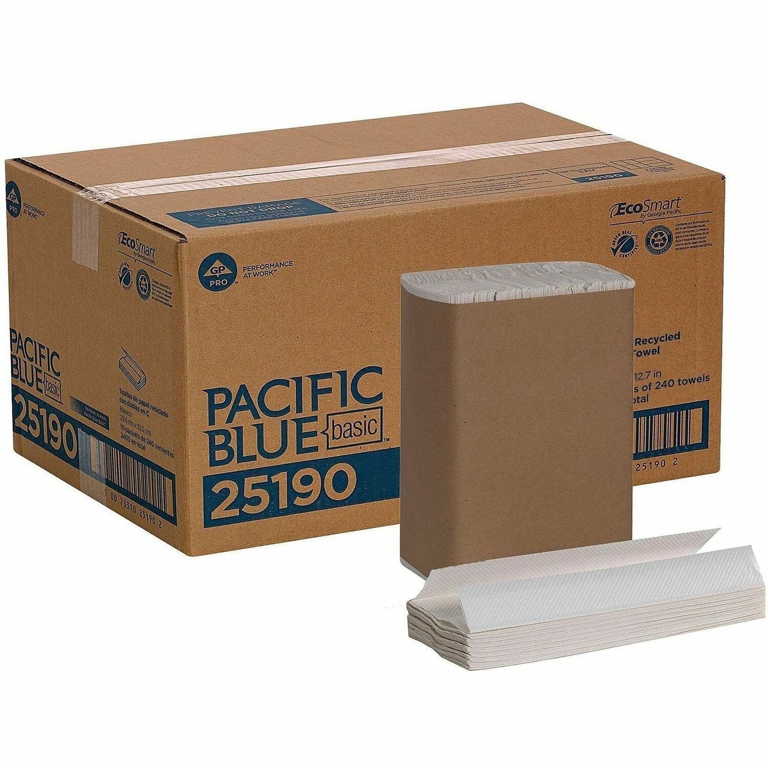 1 Ply - 10.10" Width x 12.70" Length - White - Fiber - 240/Pack - 10 / Carton