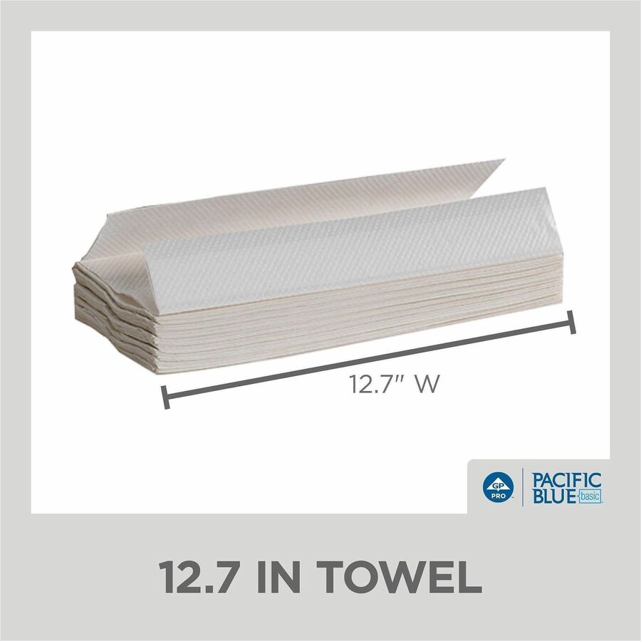 1 Ply - 10.10" Width x 12.70" Length - White - Fiber - 240/Pack - 10 / Carton