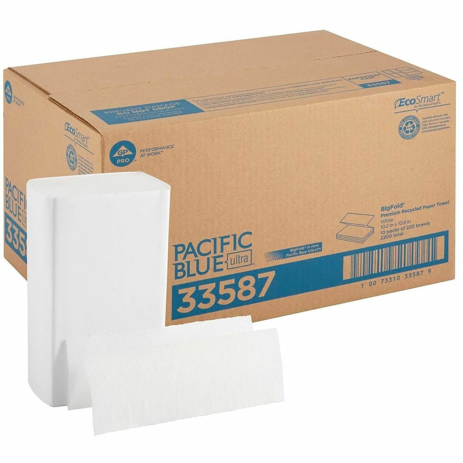 1 Ply - 10.20" Width x 10.80" Length - White - Paper - 220/Pack - 10 / Carton