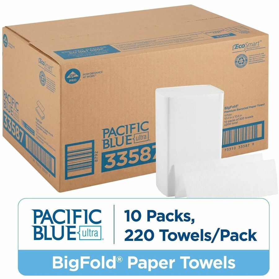1 Ply - 10.20" Width x 10.80" Length - White - Paper - 220/Pack - 10 / Carton