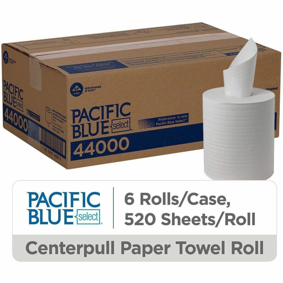 2 Ply - 8.25" Width x 12" Length - 520 Sheets/Roll - White - Paper - 6 / Carton