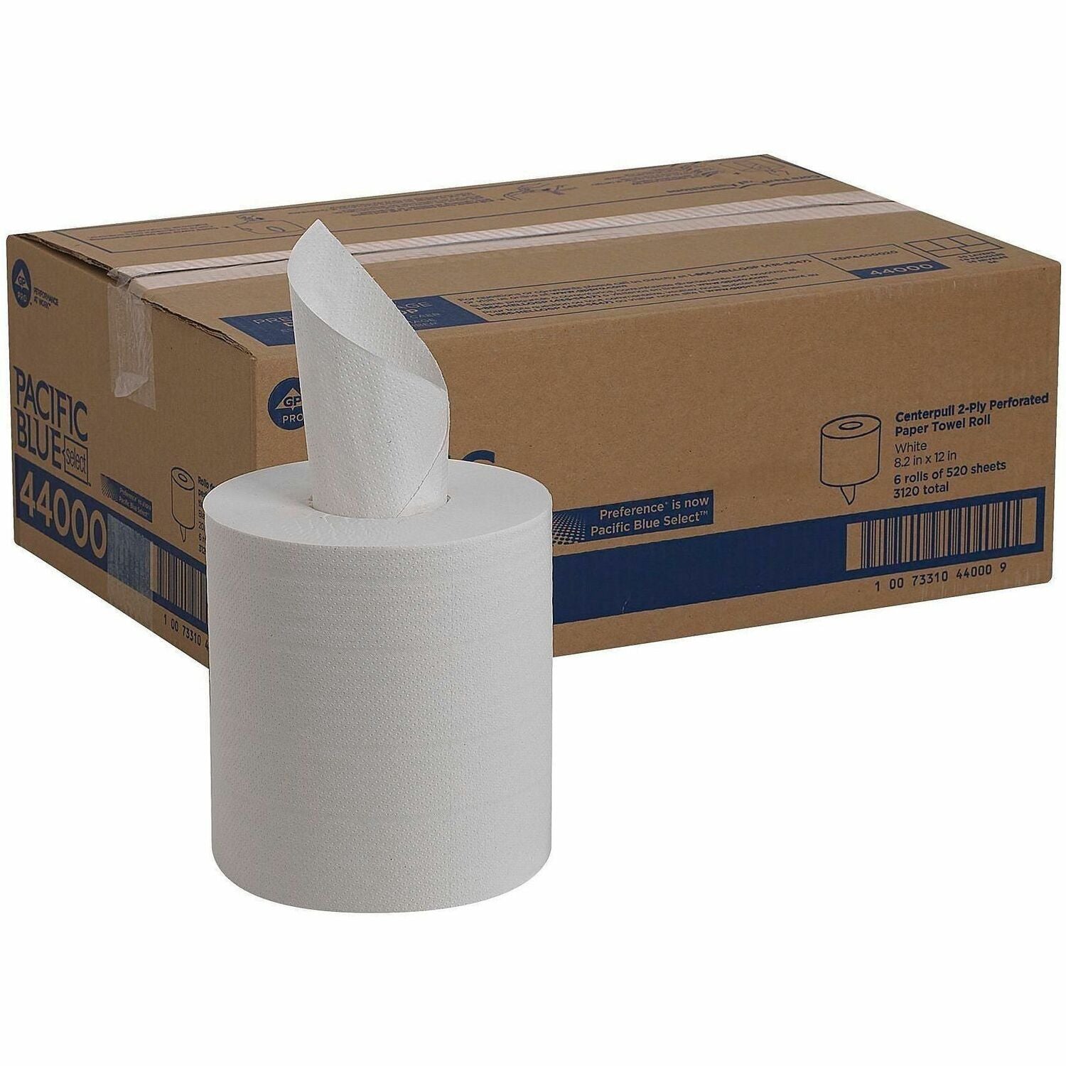 2 Ply - 8.25" Width x 12" Length - 520 Sheets/Roll - White - Paper - 6 / Carton
