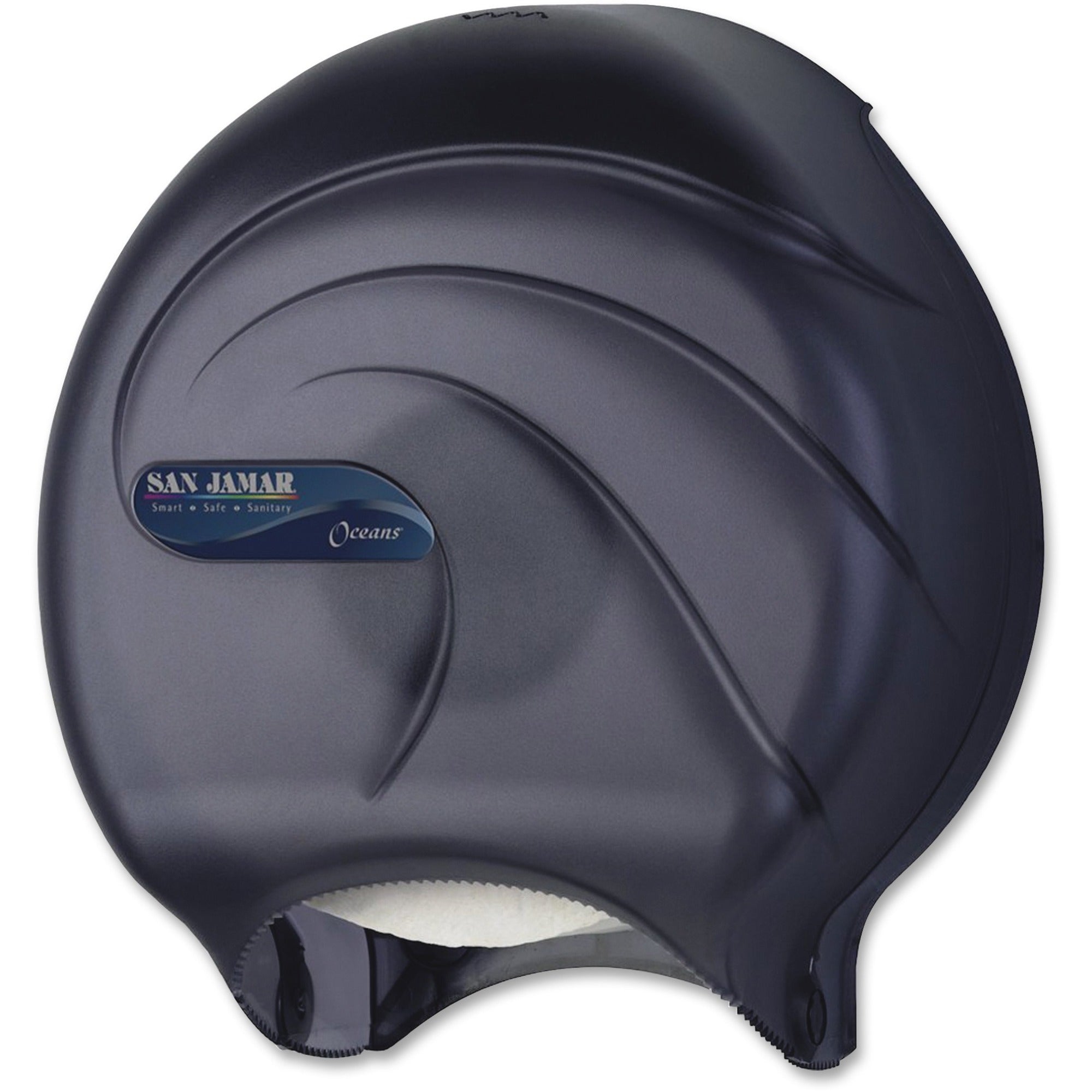 Roll Dispenser - 1 x Roll - 12" Height x 10.3" Width x 5.6" Depth - Plastic - Black Pearl - Durable, Break Resistant, Key Lock, Long Lasting, Damage Resistant - 1 Each