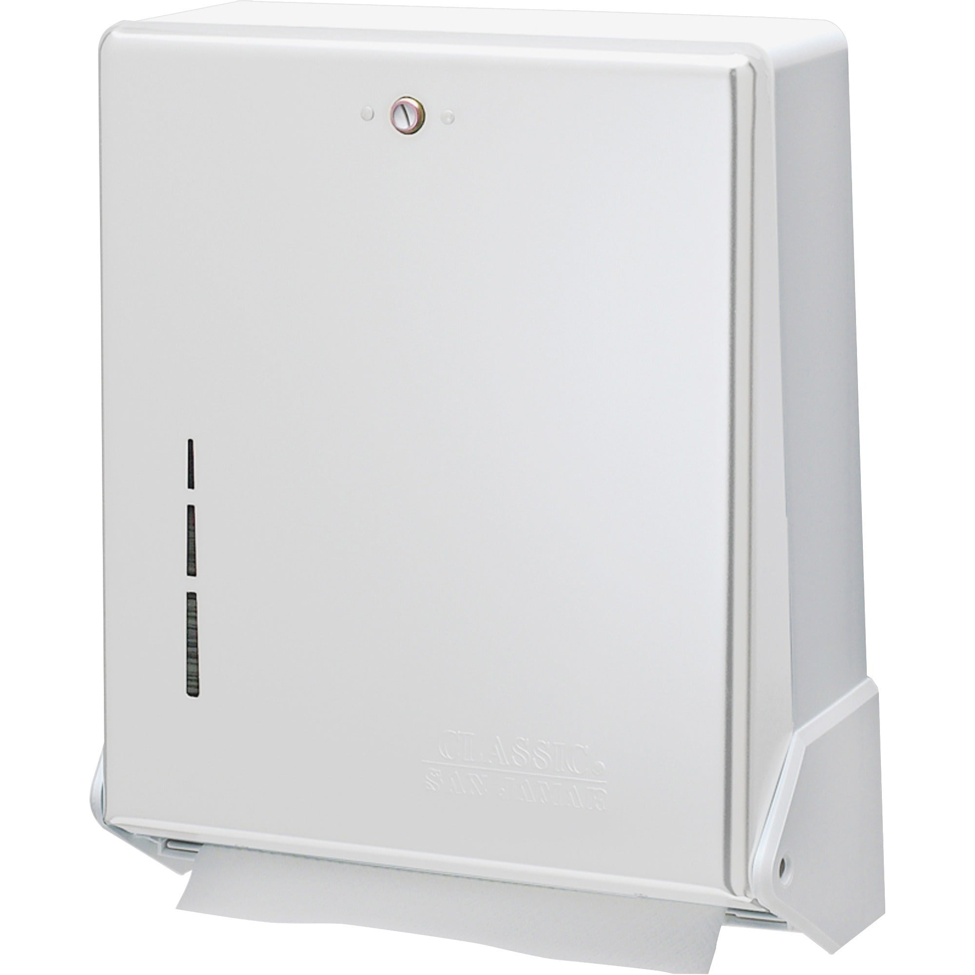 C Fold, Multifold Dispenser - 300 x Towel C Fold, 500 x Towel Multifold - 14.5" Height x 11.6" Width x 5" Depth - Metal, Plastic - White - Touch-free, Break Resistant, Impact Resistant - 1 Each