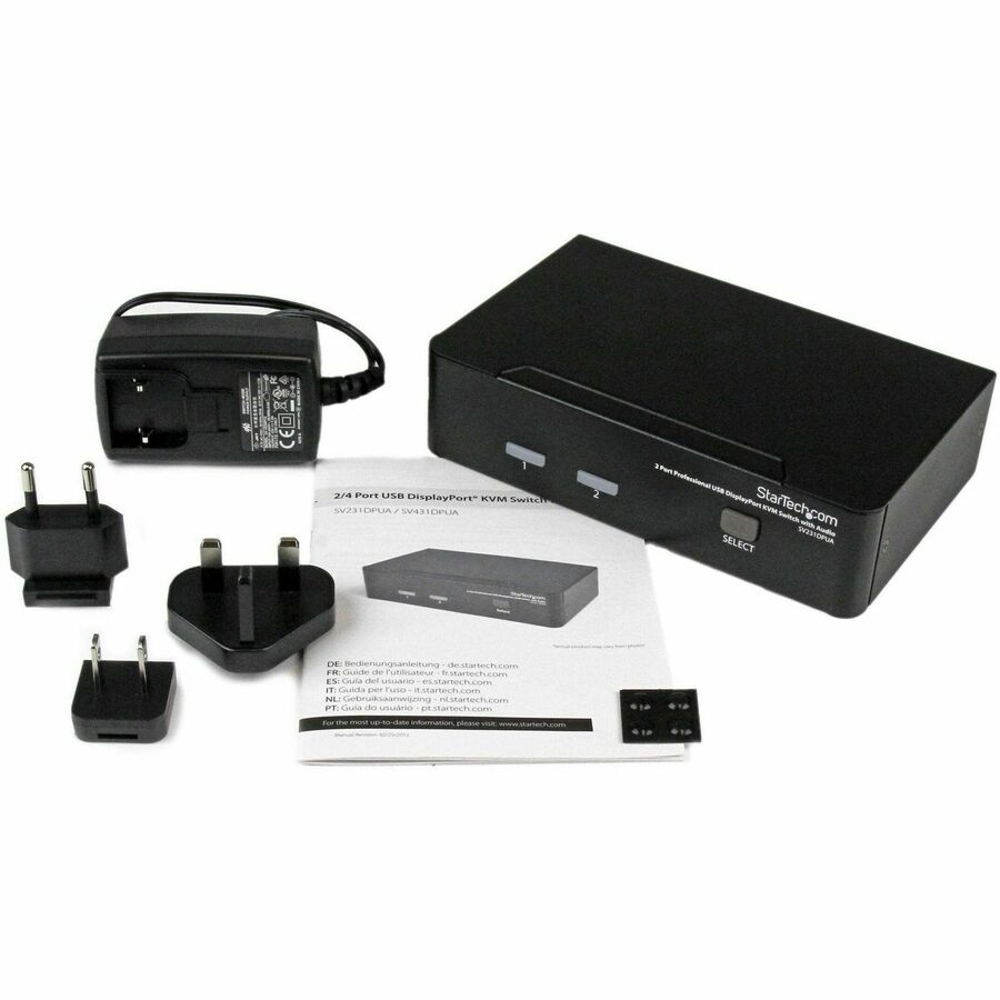 StarTech.com 2 Port USB DisplayPort KVM Switch with Audio